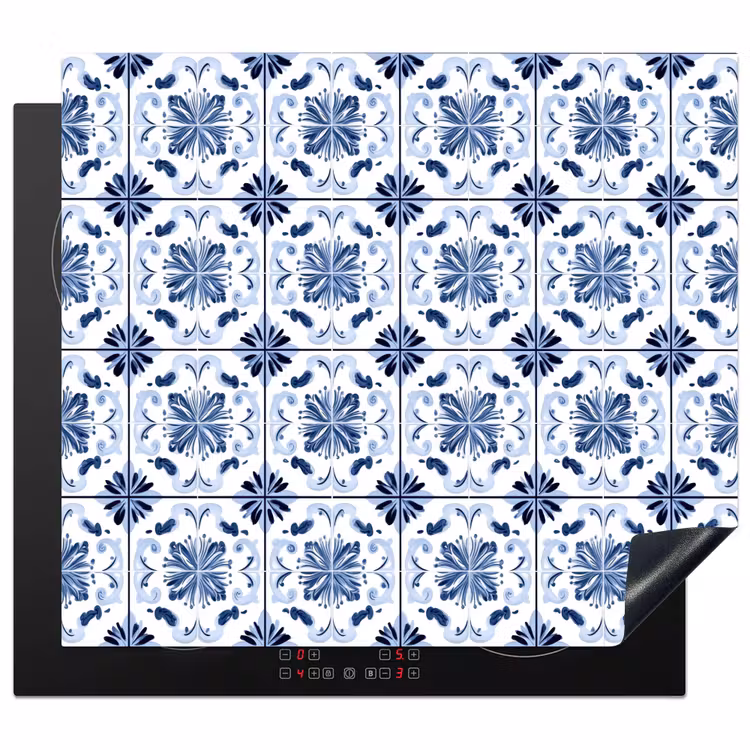 Inductie beschermer - Patroon - Tegel - Blauw — 1