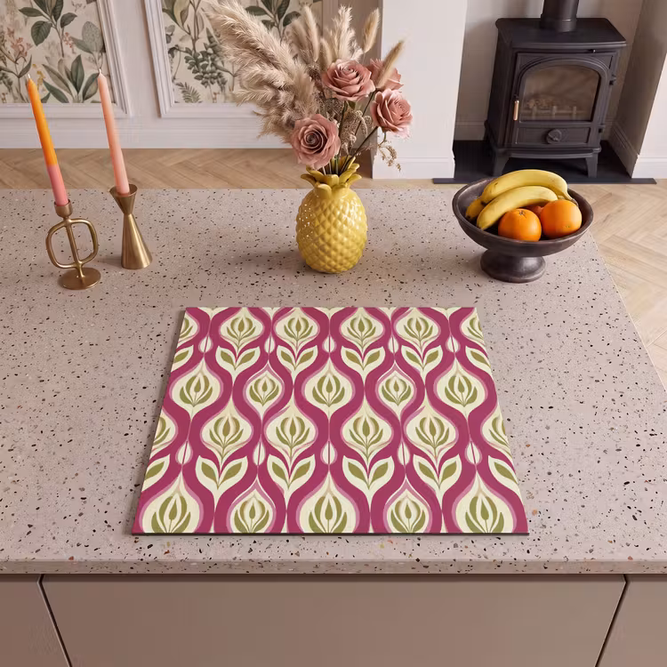 Inductie beschermer - Retro - Floraal - Paars — 3