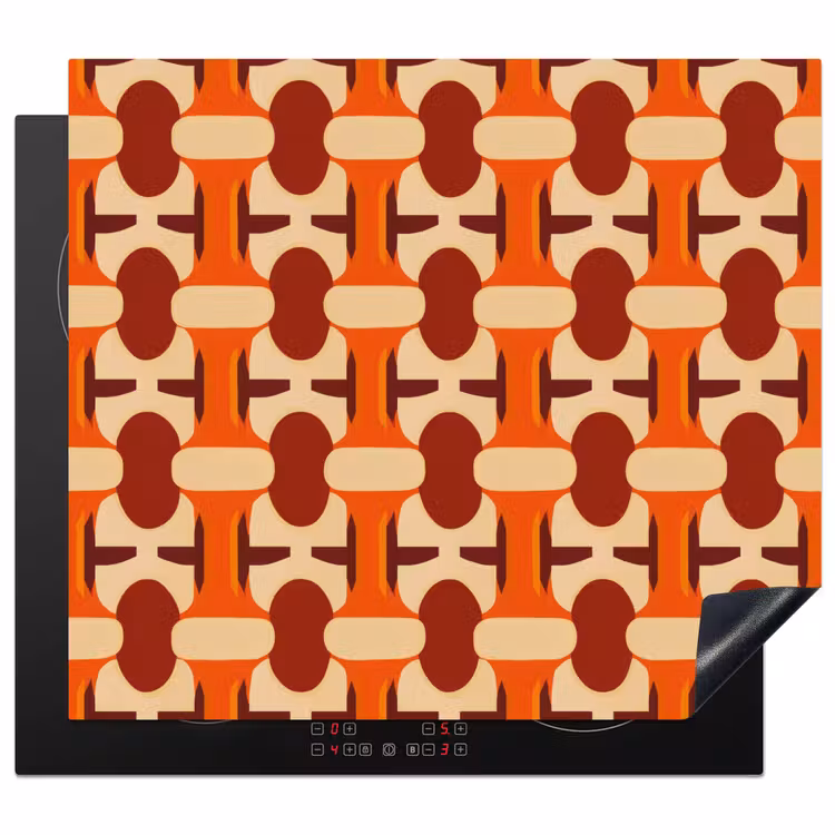 Inductie beschermer - Geometrisch - Retro - Oranje — 1