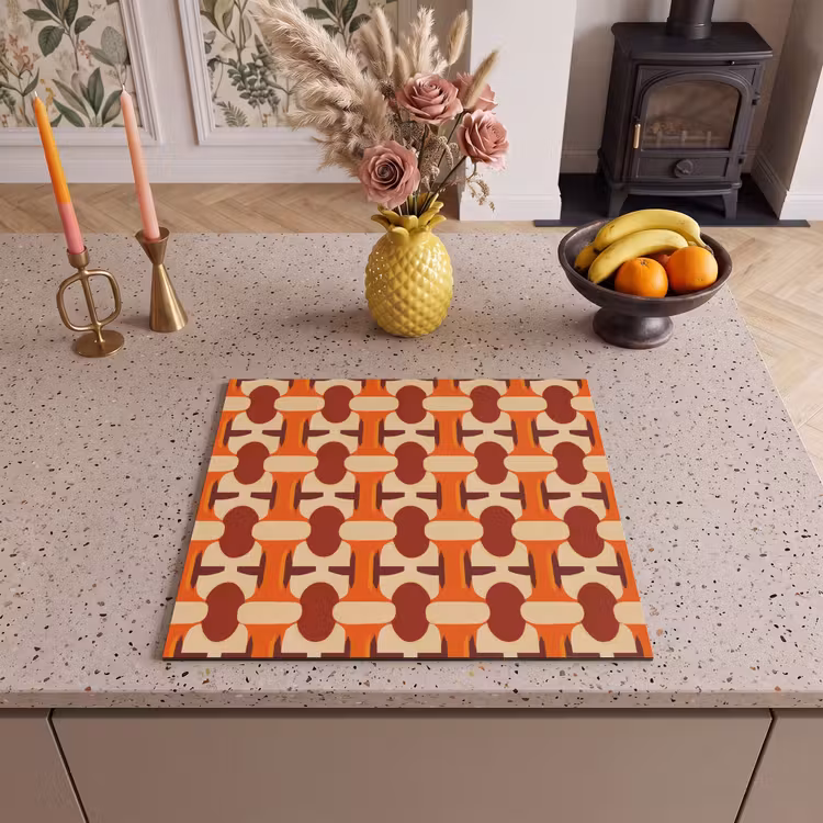 Inductie beschermer - Geometrisch - Retro - Oranje — 3