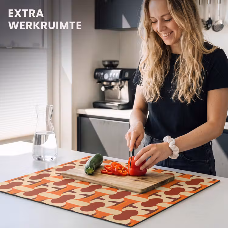 Inductie beschermer - Geometrisch - Retro - Oranje — 5