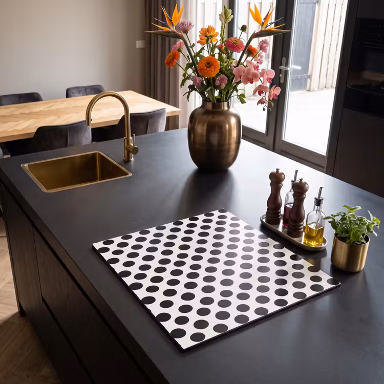 Inductie beschermer - Klassiek - Stippen - Zwart — 2