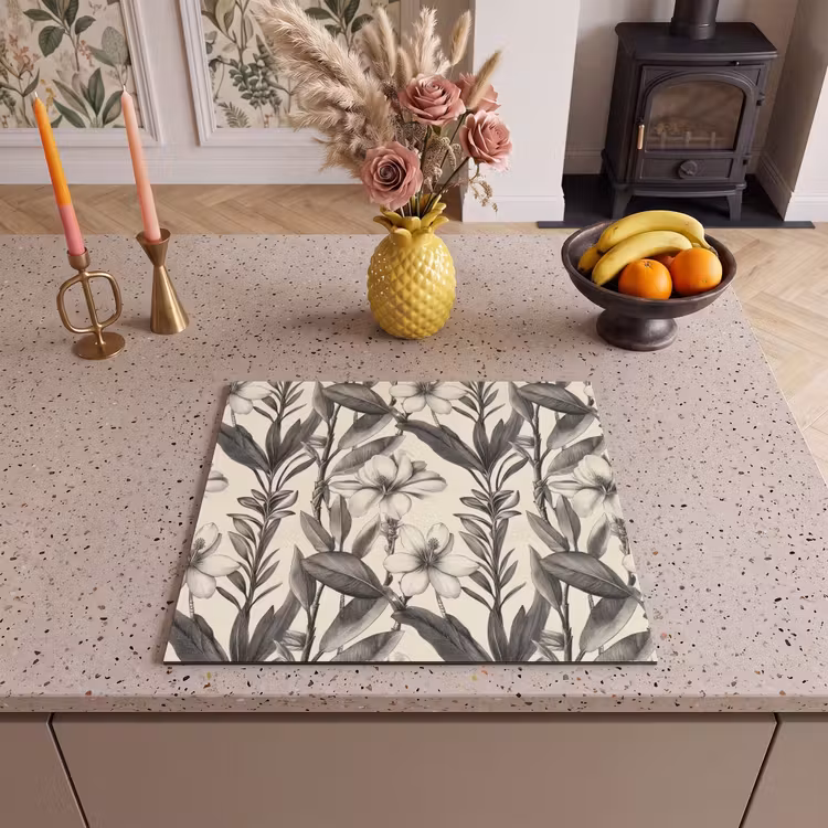 Inductie beschermer - Klassiek - Botanisch - Zwart - Beige — 3