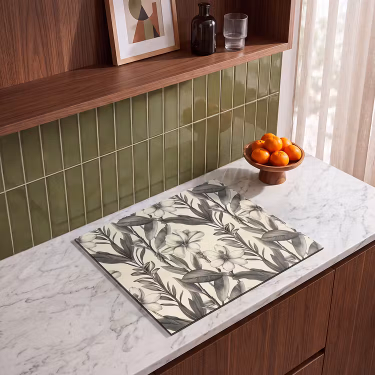 Inductie beschermer - Klassiek - Botanisch - Zwart - Beige — 4