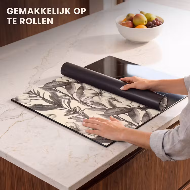 Inductie beschermer - Klassiek - Botanisch - Zwart - Beige — 7