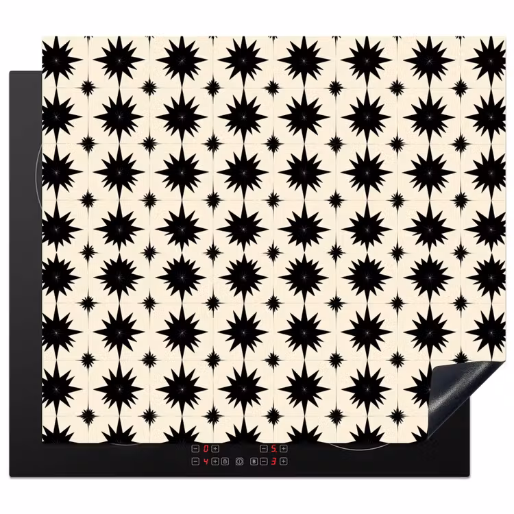 Inductie beschermer - Stervormen - Geometrisch - Zwart — 1