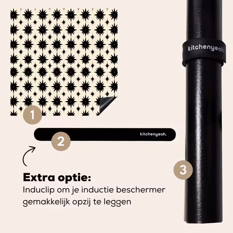 Inductie beschermer - Stervormen - Geometrisch - Zwart — 8