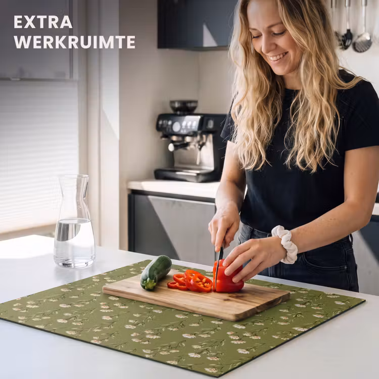 Inductie beschermer - Landelijk - Bloemen -  Groen — 5