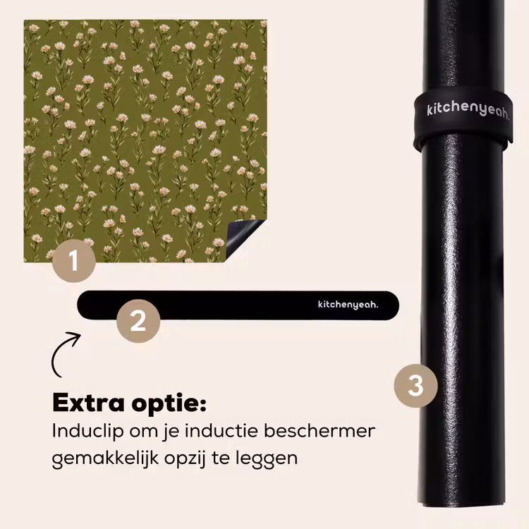 Inductie beschermer - Landelijk - Bloemen -  Groen — 8