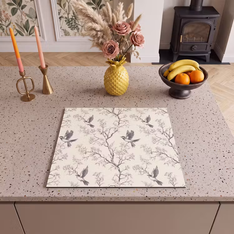 Inductie beschermer - Takken - Vogels - Beige — 3