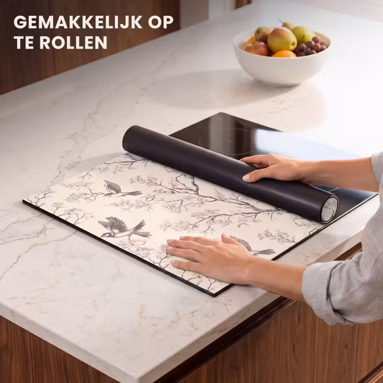 Inductie beschermer - Takken - Vogels - Beige — 7