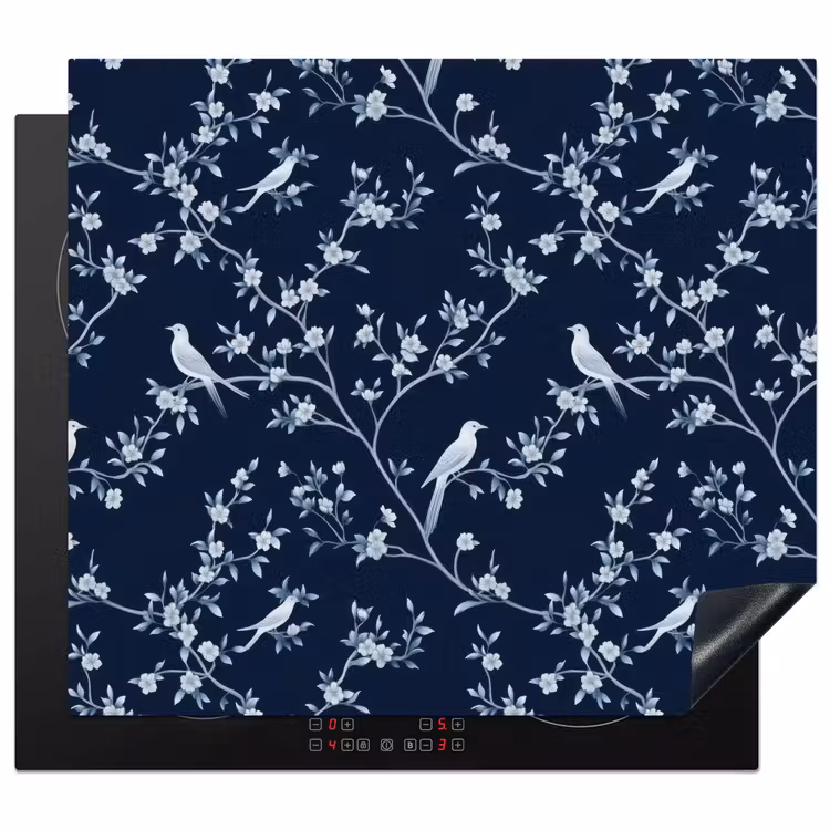 Inductie beschermer - Grafisch - Bloesemtak - Blauw — 1