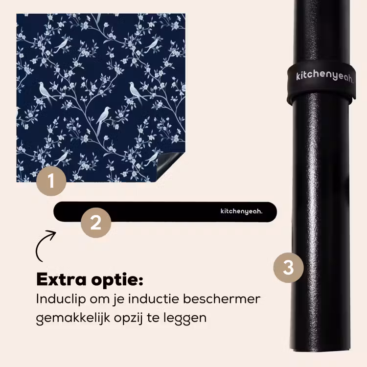 Inductie beschermer - Grafisch - Bloesemtak - Blauw — 8