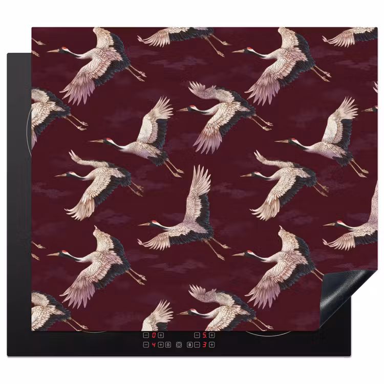 Inductie beschermer - Kraanvogels - Klassiek - Bordeaux — 1