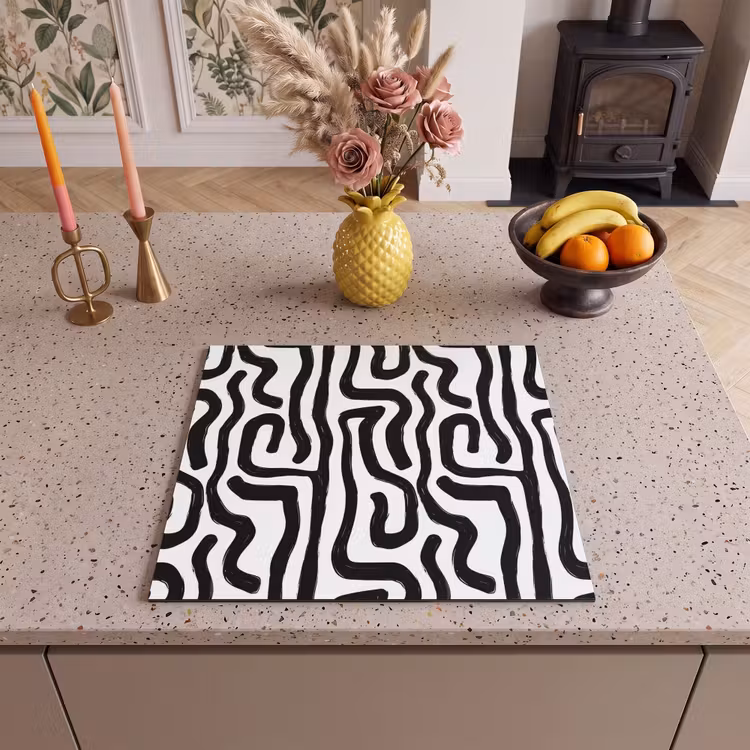 Inductie beschermer - Modern - Lijnen - Zwart — 3