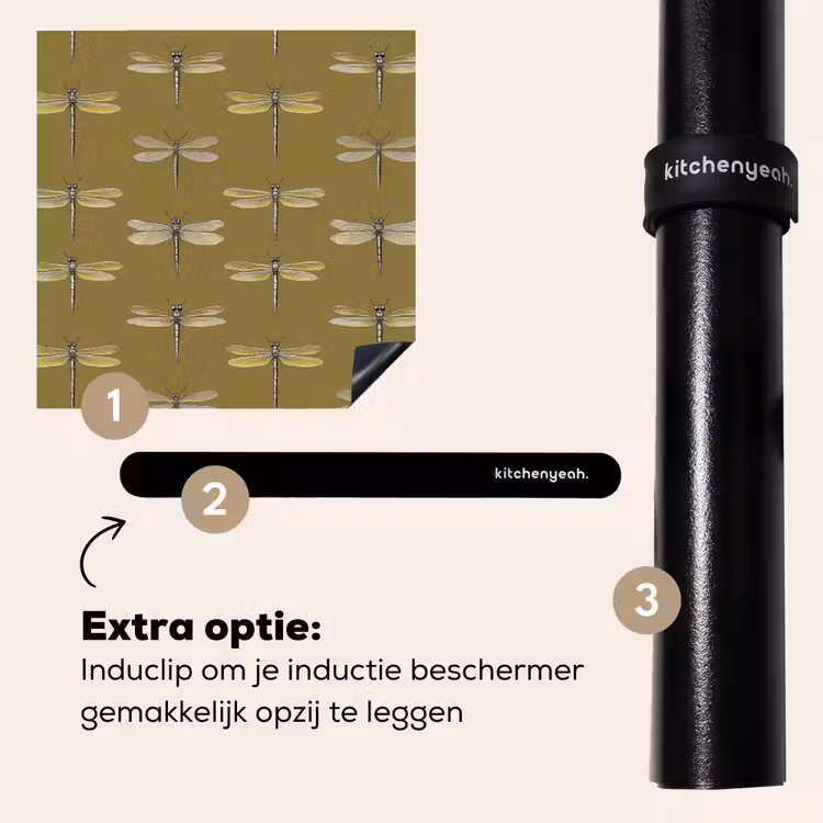 Inductie beschermer - Libellen - Patroon - Groen — 8