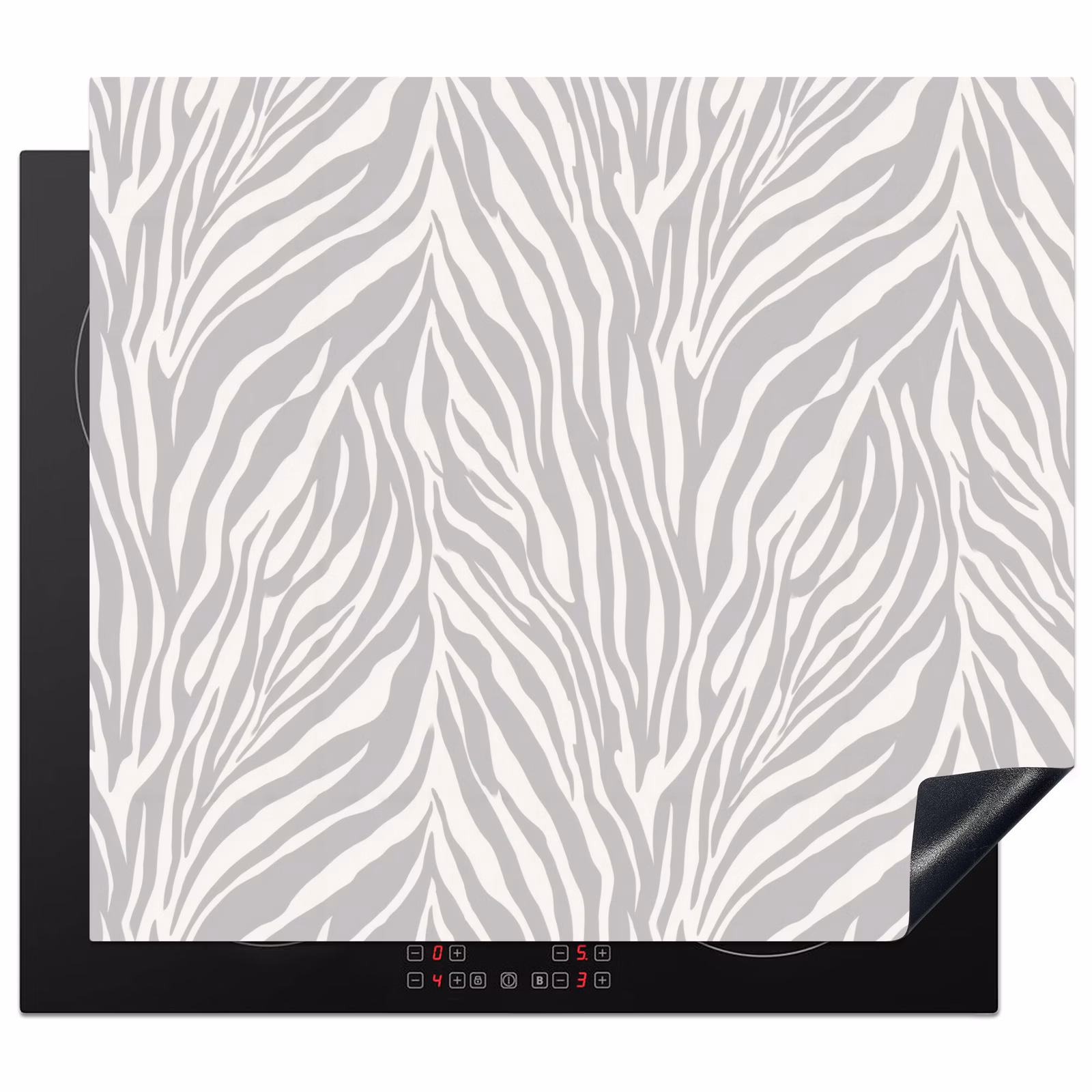 Inductie beschermer - Zebra - Motief - Grijs — 1