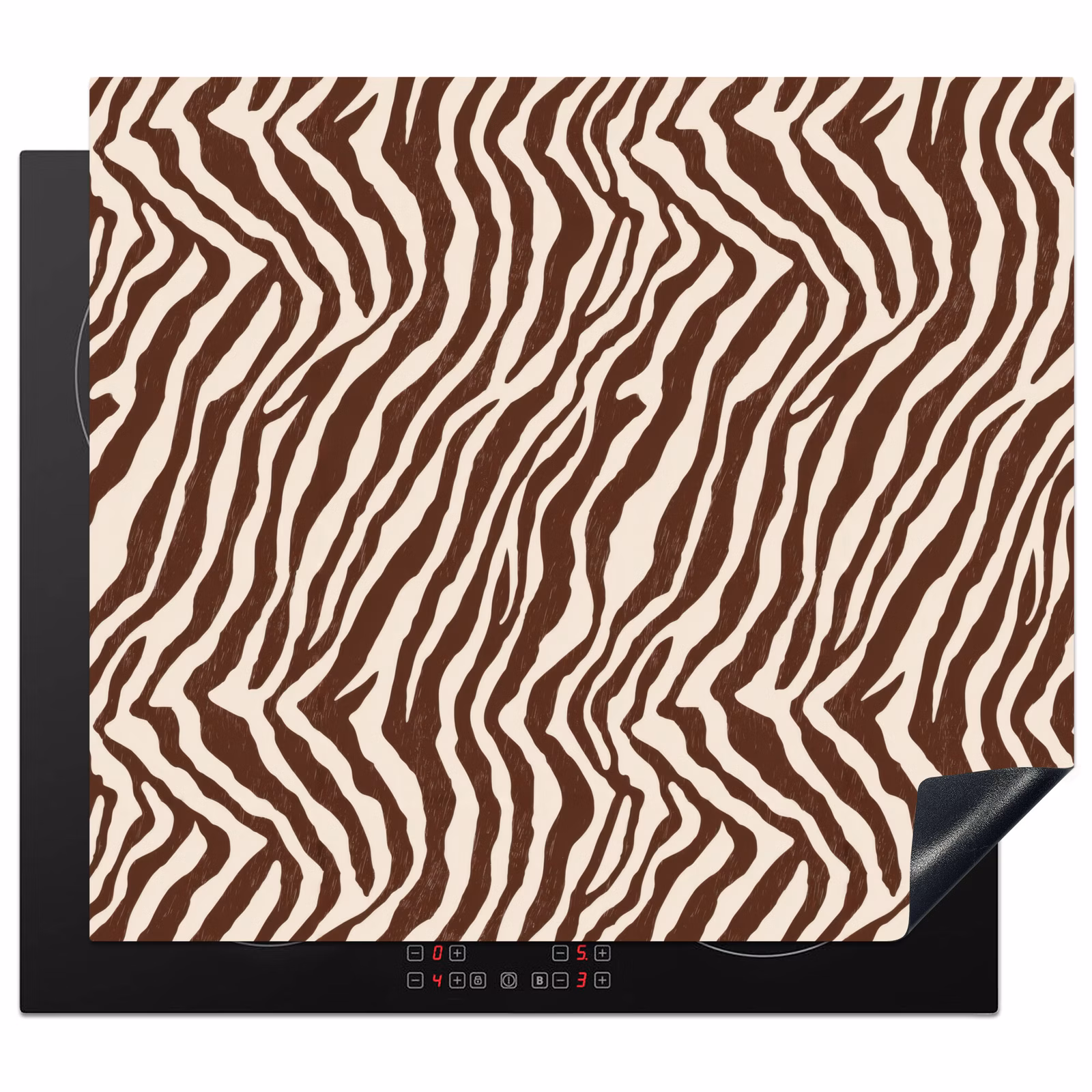 Inductie beschermer - Zebra - Patroon - Zwart - Wit — 1