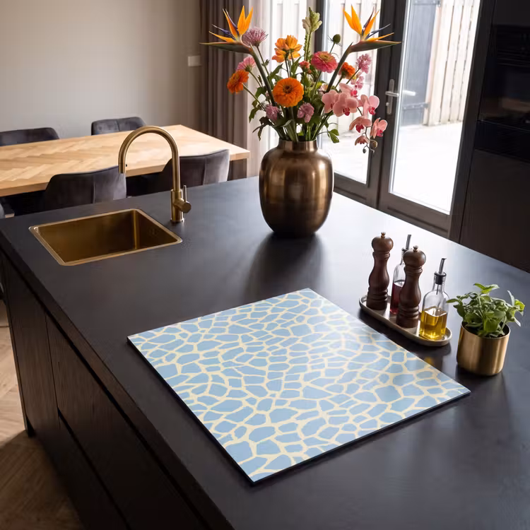 Inductie beschermer - Giraf - Modern - Blauw — 2