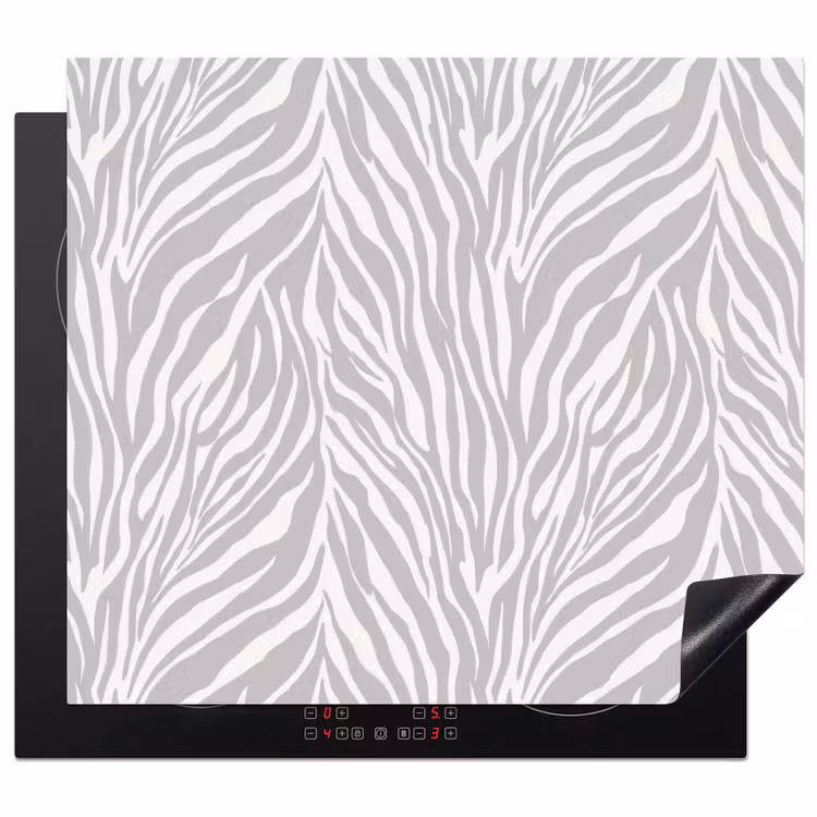 Inductie beschermer - Zebra - Motief - Grijs — 1