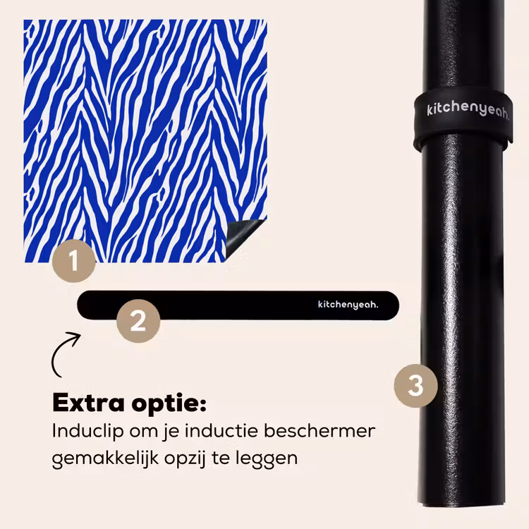Inductie beschermer - Zebra - Patroon - Kobalt - Blauw — 8