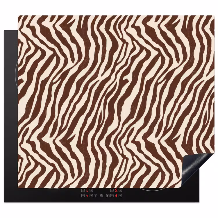 Inductie beschermer - Zebra - Patroon - Zwart - Wit — 1