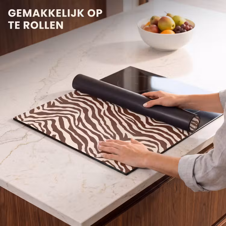 Inductie beschermer - Zebra - Patroon - Zwart - Wit — 7