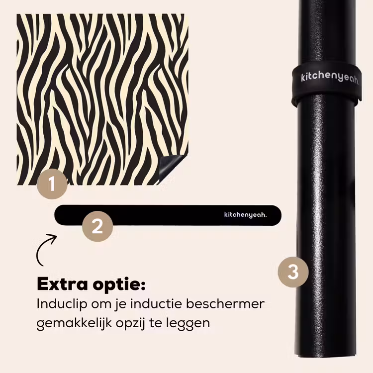 Inductie beschermer - Zebra - Print - Klassiek - Zwart — 8