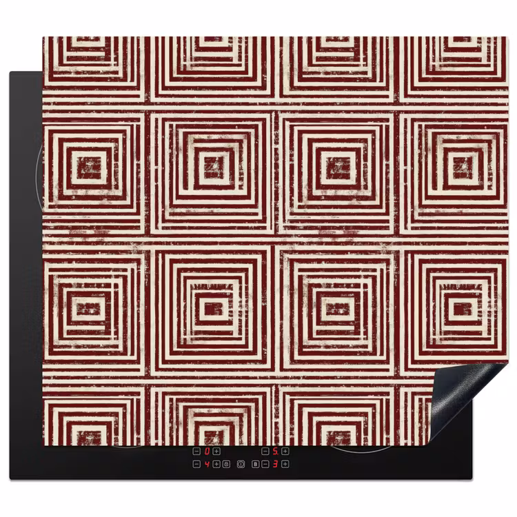 Inductie beschermer - Geometrisch - Patroon - Rood — 1