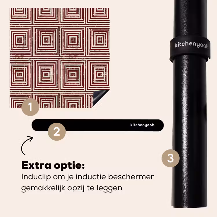 Inductie beschermer - Geometrisch - Patroon - Rood — 8