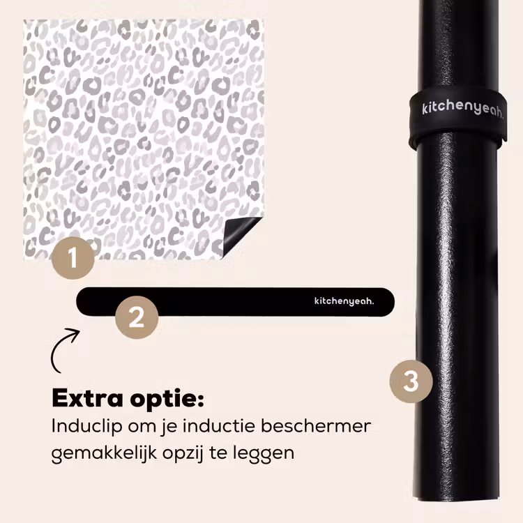 Inductie beschermer - Luipaard - Motief - Grijs — 8