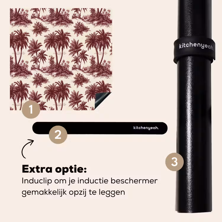 Inductie beschermer - Tropisch - Geometrisch - Bordeauxrood — 8