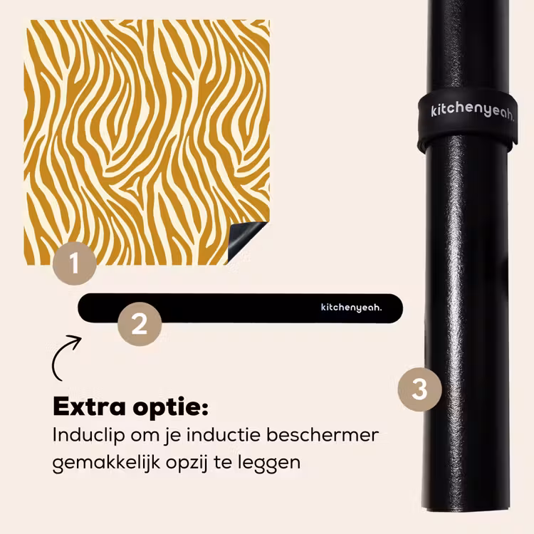 Inductie beschermer - Zebra - Klassiek - Oker - Geel — 8