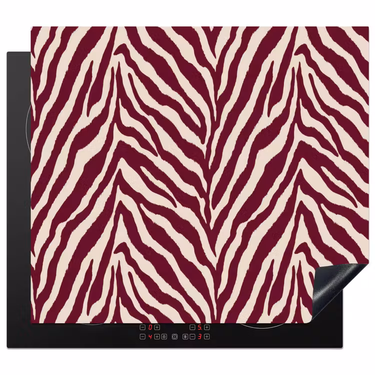 Inductie beschermer - Zebra - Motief - Bordeaux - Rood — 1