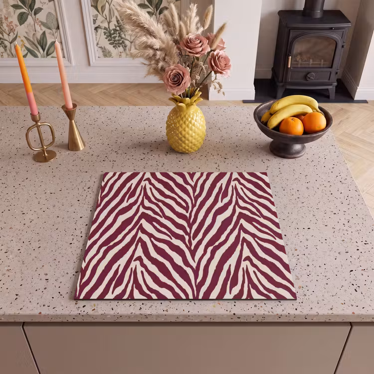 Inductie beschermer - Zebra - Motief - Bordeaux - Rood — 3