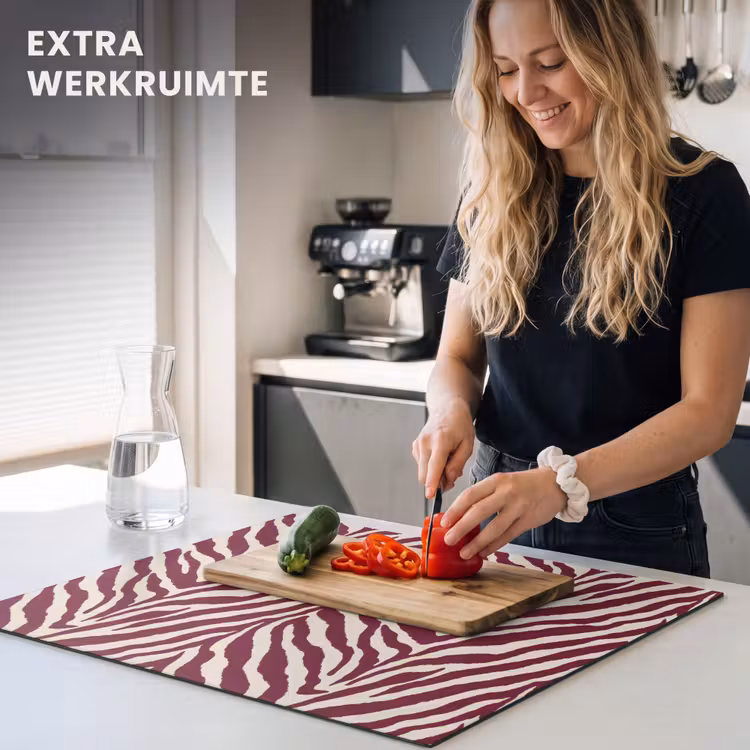 Inductie beschermer - Zebra - Motief - Bordeaux - Rood — 5