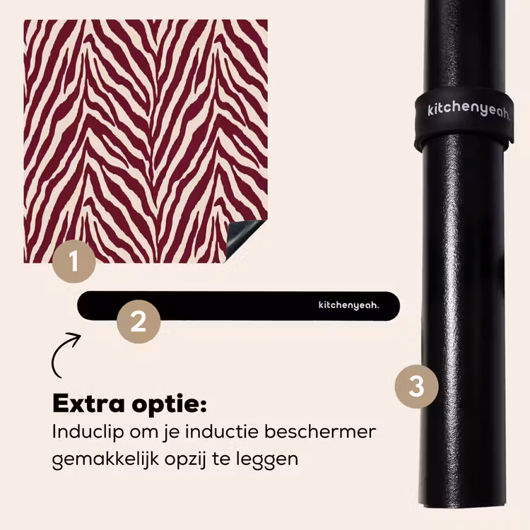 Inductie beschermer - Zebra - Motief - Bordeaux - Rood — 8