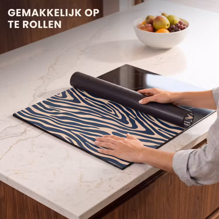 Inductie beschermer - Zebra - Patroon - Blauw - Beige — 7