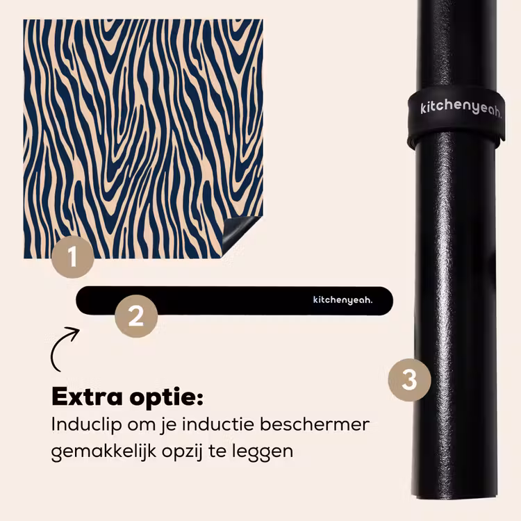 Inductie beschermer - Zebra - Patroon - Blauw - Beige — 8