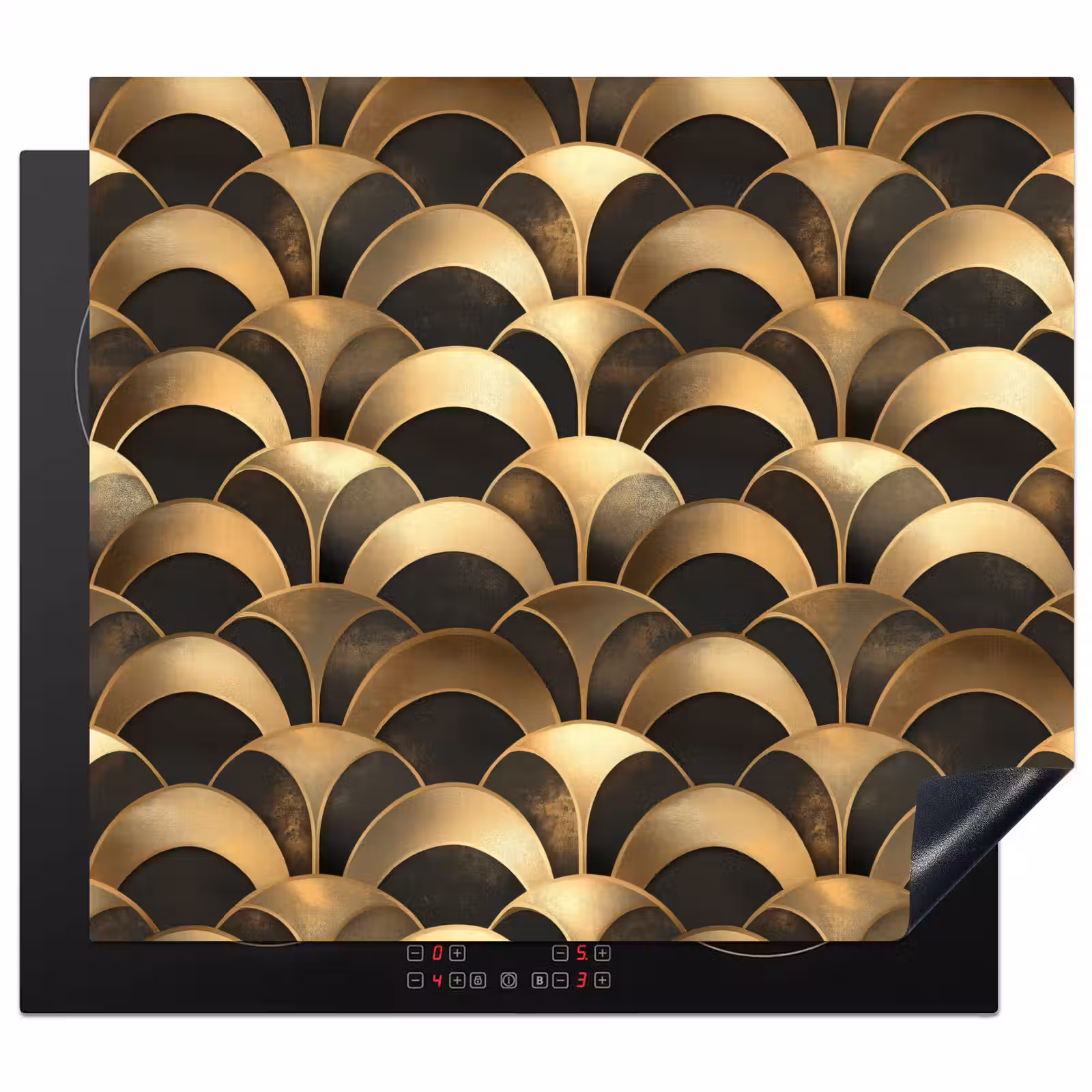 Inductie beschermer - Schubben - Structuur - Goud — 1