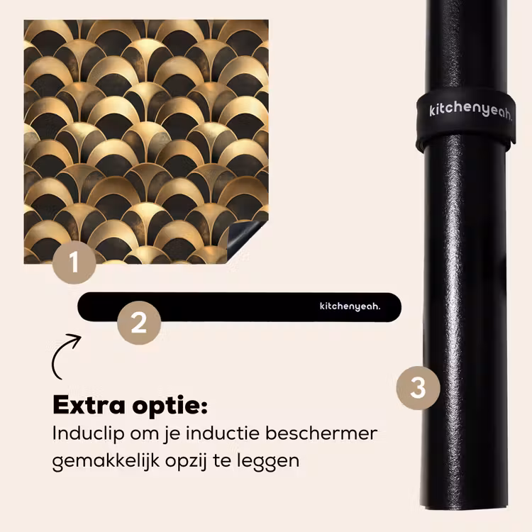 Inductie beschermer - Schubben - Structuur - Goud — 8