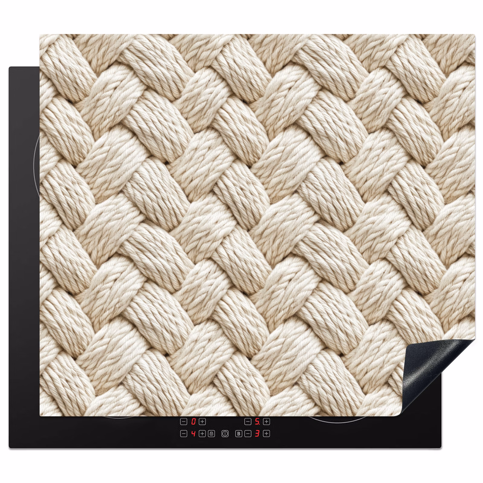 Inductie beschermer - Touw - Gebreid - Beige — 1