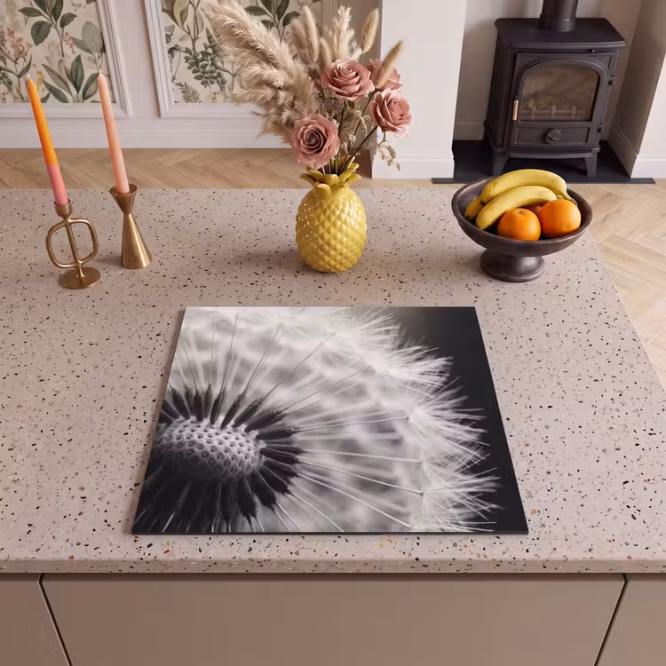 Inductie beschermer - Paardenbloem - Zwart - Wit — 3
