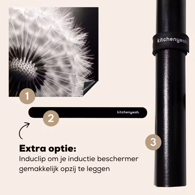Inductie beschermer - Paardenbloem - Zwart - Wit — 8
