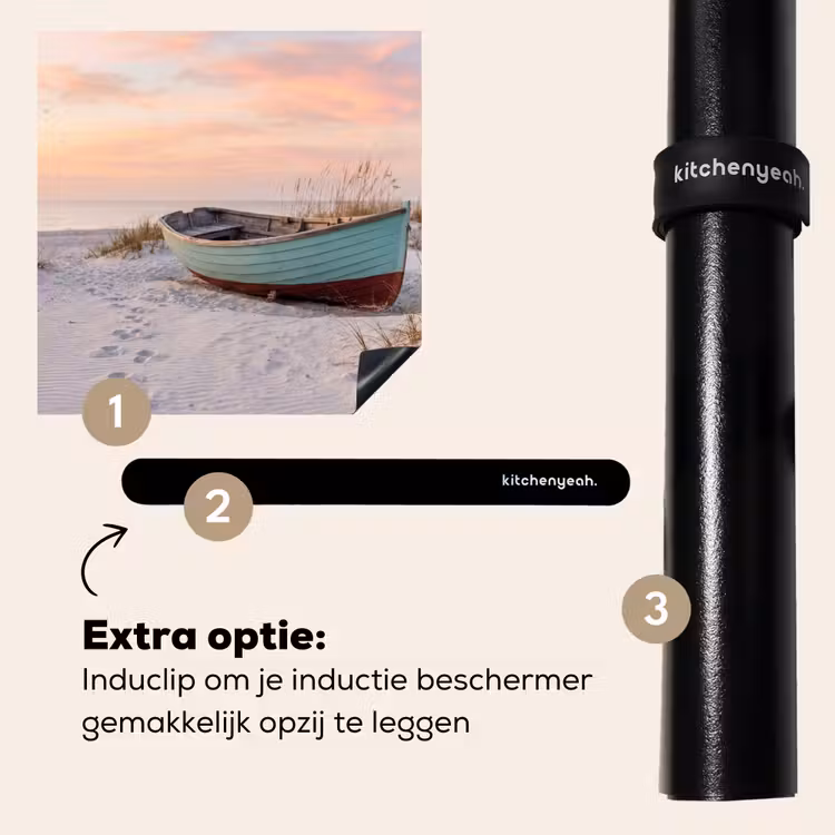 Inductie beschermer - Rustiek - Roeiboot - Zandstrand — 8