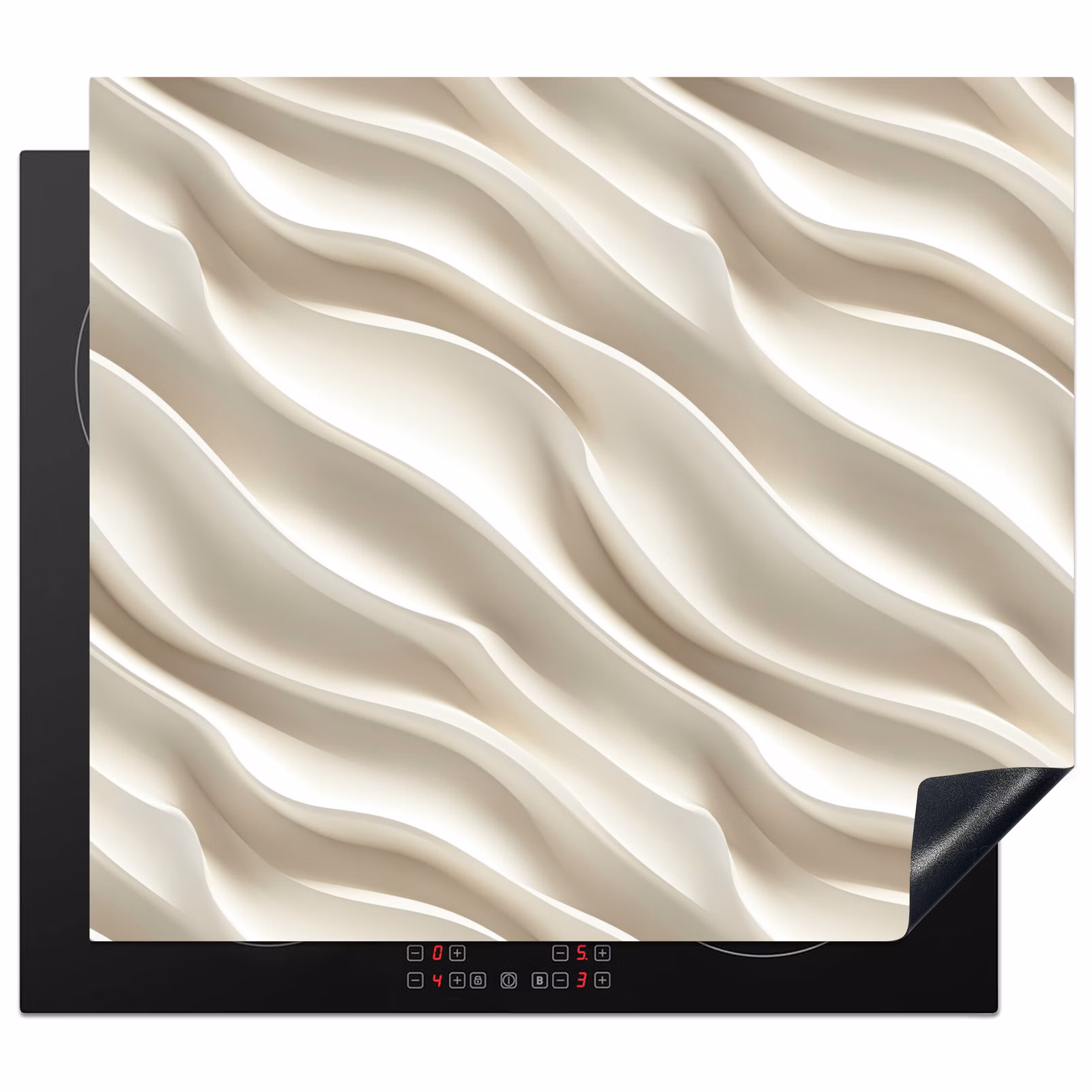 Inductie beschermer - Diagonaal - Golven - Crème — 1