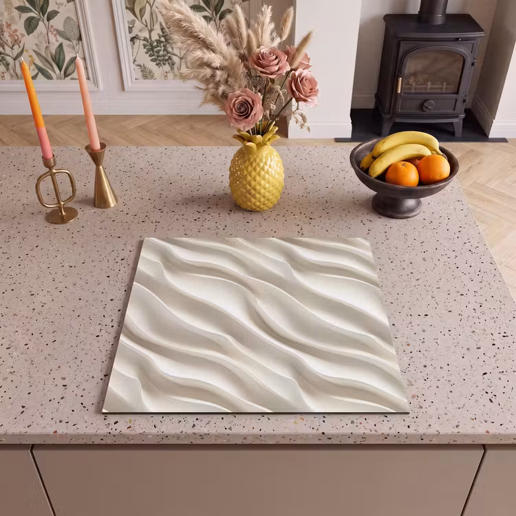 Inductie beschermer - Diagonaal - Golven - Crème — 3
