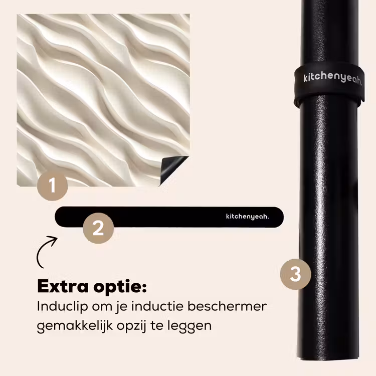 Inductie beschermer - Diagonaal - Golven - Crème — 8