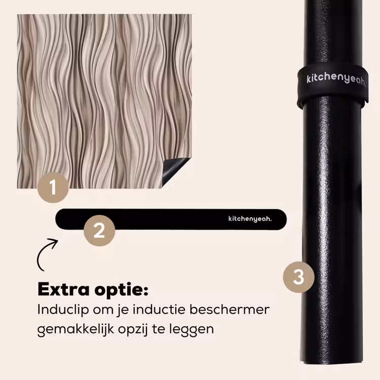 Inductie beschermer - Golven - 3D - Crème — 8
