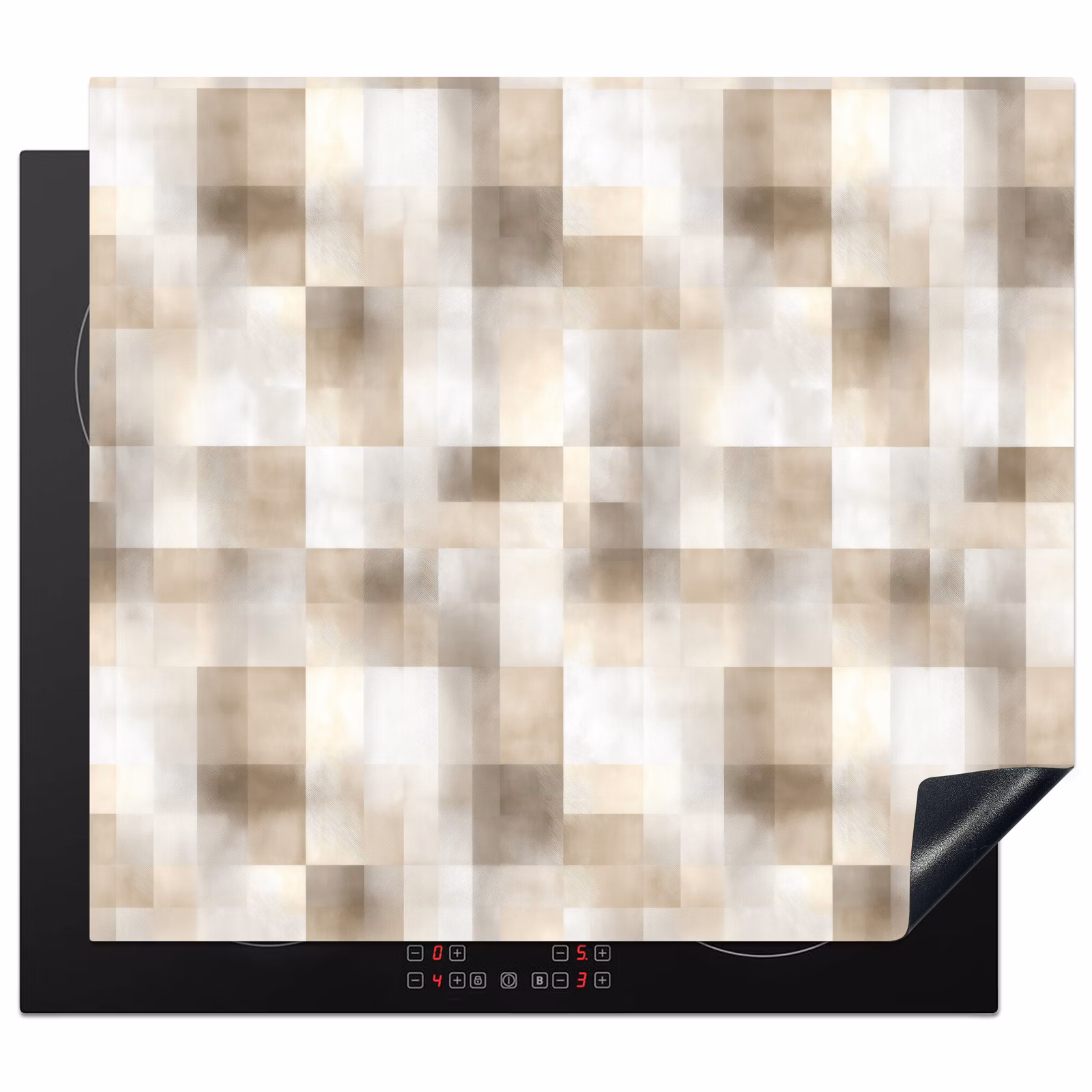 Inductie beschermer - Textuur - Linnen - Beige — 1